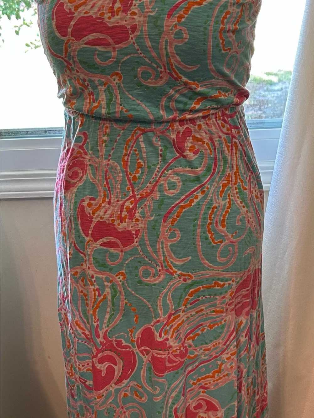 Lilly Pulitzer Maxi Tank Dress Size S Jellyfish Beach Tropical Jellies Jammin